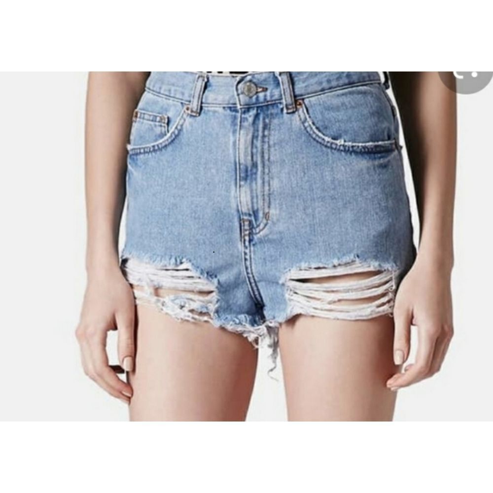 Topshop moto mom cutoff high waisted denim jean‎ hot shorts size 6 cutoff frayed